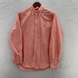 Polo Ralph Lauren Shirt Mens Large Orange OCBD Oxford Flesh Pony Preppy Casual